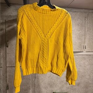 Yellow Cable Knit Sweater